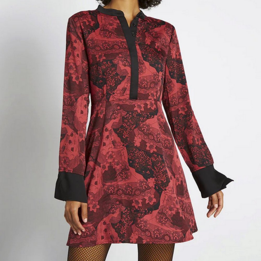ModCloth Retro Romance Long Sleeve Dress Size M
